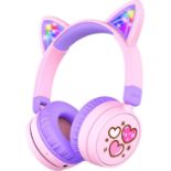 RRP £80 Set of 4 x iClever Kids Bluetooth Headphones, 60H Playtime, LED Light Up Headphones