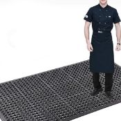 RRP £79.99 ybaymy Commercial Rubber Floor Mat, 90 x 210cm Heavy Duty Kitchen Floor Mat, Large Anti