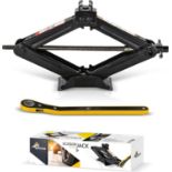 RRP £24.99 Amvia Scissor Jack for Car - 1.5 Ton (3,300 lbs) | Car Jack Kit - Tire Jack | Portable-