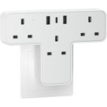 RRP £48 Set of 3 x Multi Plug Adaptor with 3 USB Ports (2 USB A & 1 USB C), Chiefox 3 Way Plug