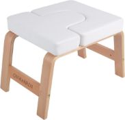 RRP £99 ovwanren Yoga Bench with Head Support, Yoga Chair for Family, Gym, Wooden and Polyurethane