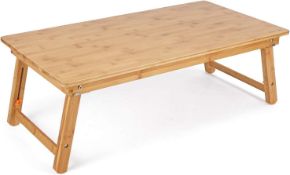 RRP £79.99 Nnewvante Large Size Floor Desk Floor Table Tray with Locking Folding Legs Adjustable