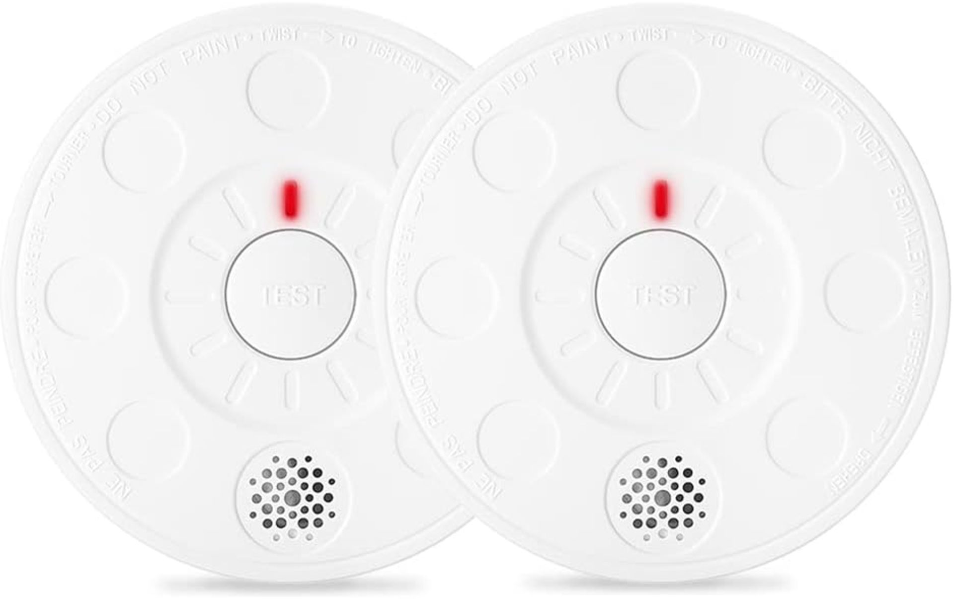 Smoke Alarms for home 2pack 5-YEAR-Battery Powered Optical Smoke Alarm Fire Smoke detector with