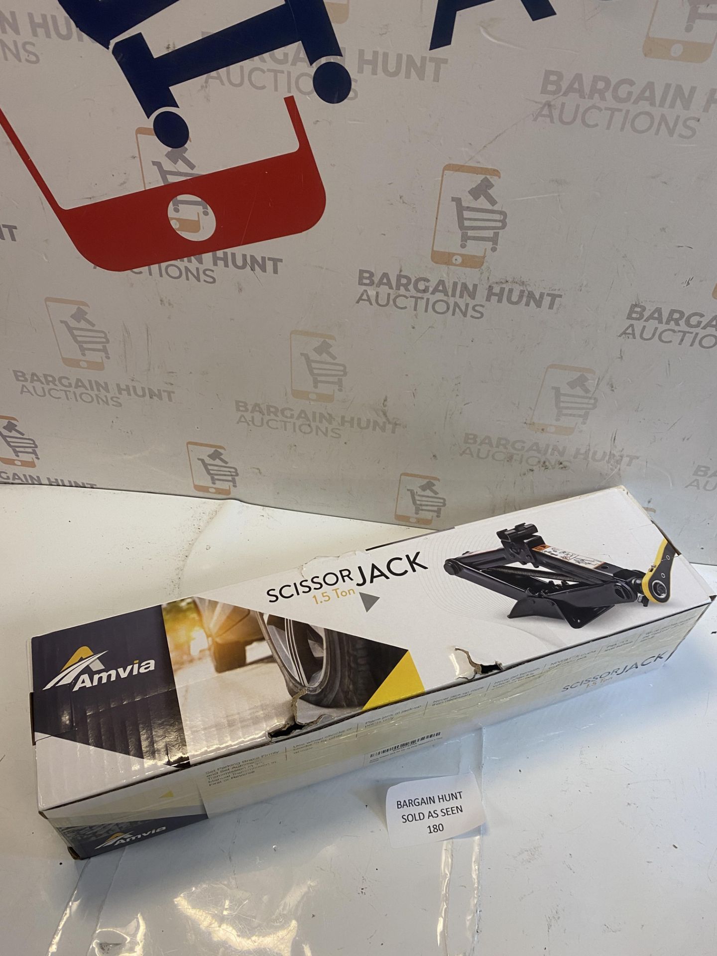 RRP £24.99 Amvia Scissor Jack for Car - 1.5 Ton (3,300 lbs) | Car Jack Kit - Tire Jack | Portable- - Image 2 of 2