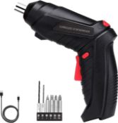 8 in 1 Electric Screwdriver, Cordless Drill Screwdriver Bits Set Rechargeable, 3.6V Li-ion 3.5N·m