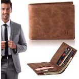 RRP £40 Set of 8 x Baborry Fashion Mini Men's Luxury Business Wallets Card Holder Slim Designer PU
