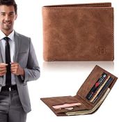 RRP £40 Set of 8 x Baborry Fashion Mini Men's Luxury Business Wallets Card Holder Slim Designer PU