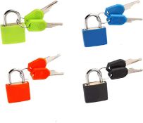 RRP £36 Set of 6 x 4 Pcs Suitcase Locks with Keys, Small Padlocks Luggage Locks