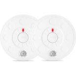 Smoke Alarms for home 2pack 5-YEAR-Battery Powered Optical Smoke Alarm Fire Smoke detector with