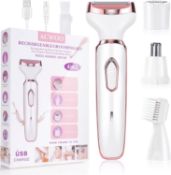 RRP £75 Set of 5 x ACWOO Cordless 4 in 1 Electric Lady Shaver for Women, Rechargeable Painless
