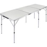 RRP £69.99 REDCAMP 6ft Folding Camping Table with Adjustable Height, Portable Large Sturdy