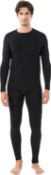 RRP £24.99 DAVID ARCHY Men's Thermal Underwear Set of Long Sleeve Top Long Johns, Thermals Underwear