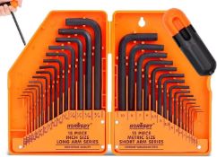 Allen Key Set | 30-Piece Hex Key Set | Inch and Metric Alan Keys Setst | MM(0.7mm-10mm) SAE(0.028"-