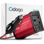 RRP £39.99 Odoga 300W Car Power Inverter 12V to 240V / 230V Converter, Dual USB 4.8A Charging Ports