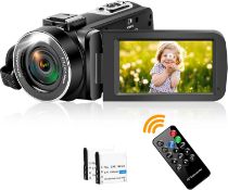 RRP £69.99 Camcorder Video Camera 2.7K 42MP 18X Digital Zoom Camera Recorder 3.0 Inch LCD Screen