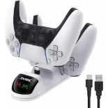 RRP £75 Set of 5 x PS5 Controller Charger Docking Station, Charging Station with Dual Detachable USB