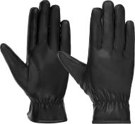 RRP £36 Set of 6 x Leather Gloves Coral Fleece Lined Touchscreen Gloves Fashion Driving Gloves Thick