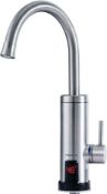 RRP £59.99 Pudin,220V Electric Instant Heater,Supply Hot and Cold Water,Stainless Hot Water Tap with