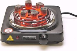SD Shisha Doctor ® Electric Charcoal Burner Black 1000W Hot Plate - UK PLUG