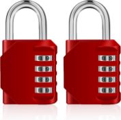 Set of 2 x 2-Pack Combination Padlocks, Locker Locks, 4 Digit Combination Locks