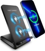 Set of 3 x Wireless Charger, 15W Fast Wireless Charger Stand Smart Charging Stand