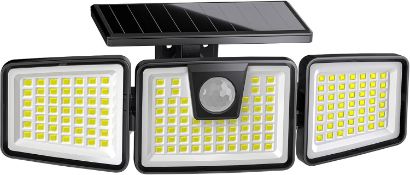 KIBTOY 156LED Solar Security Lights, Outdoor Solar Wall Light with Motion Sensor, 3 Adjustable
