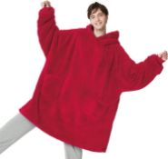 Bedsure Oversized Wearable Blanket Hoodie Men Women - Fluffy Fleece Hoodie Blanket for Adults