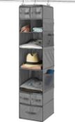 9-Shelf Hanging Wardrobe Storage Organiser With Drawers - Breathable Nursery Hanging Storage Shelves