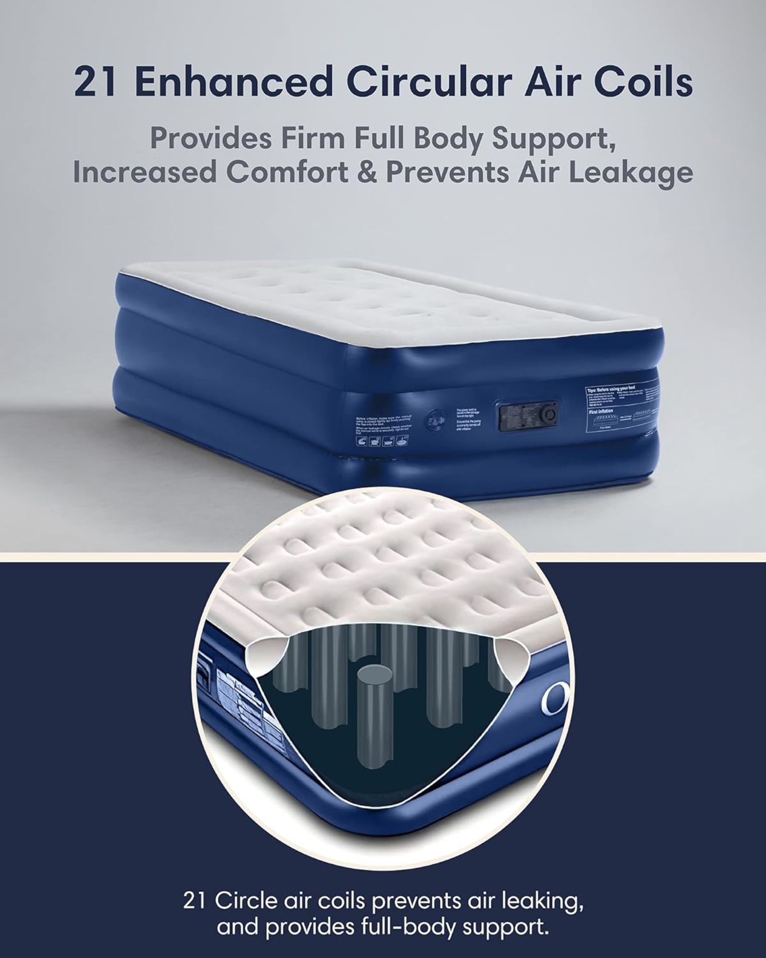 RRP £69.99 OlarHike Single Airbed, Inflatable Mattress with Built-in Electic Pump, Self-inflating