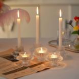 RRP £30, Set of 2 x 6PCS Glass Candle Holders