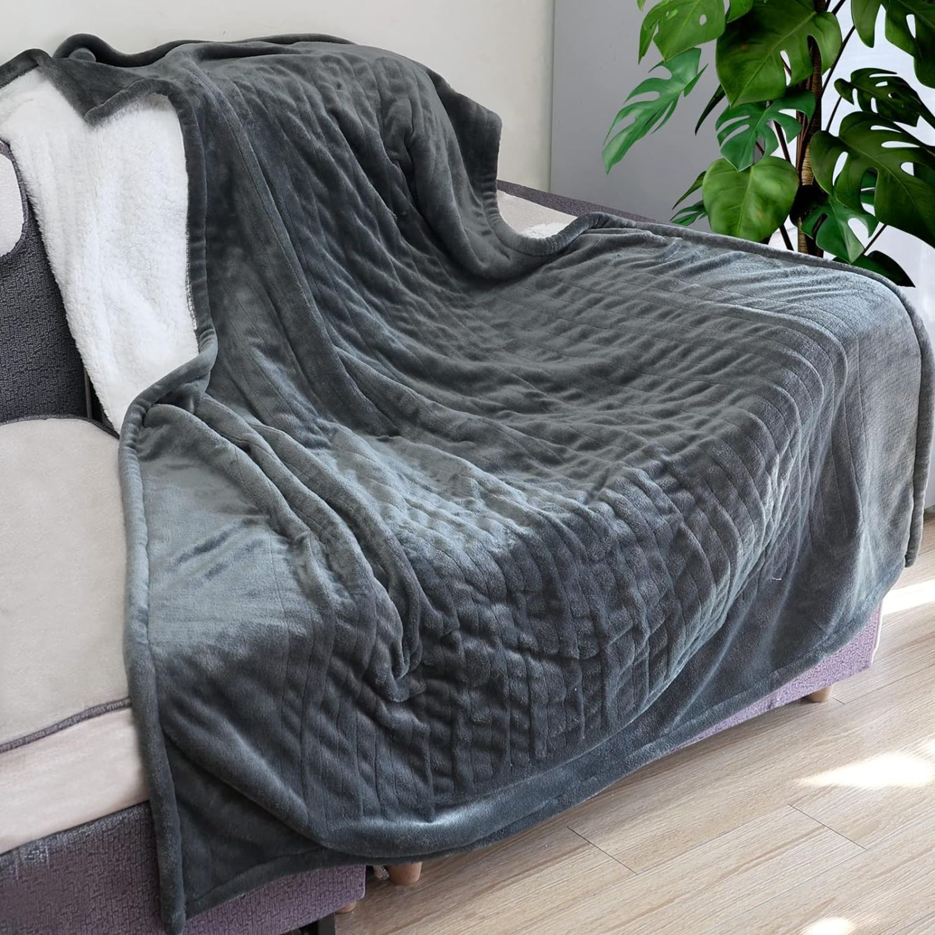 RRP £49.99 nuosife Electric Blanket Heated Throw with 10 Heat Settings & 12 Hour Auto Off Timer -