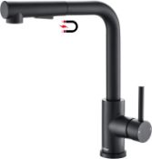 RRP £54.99 Tohlar Black Kitchen Tap Mixer with Pull Out Sprayer,360°Swivel Mixer Taps with