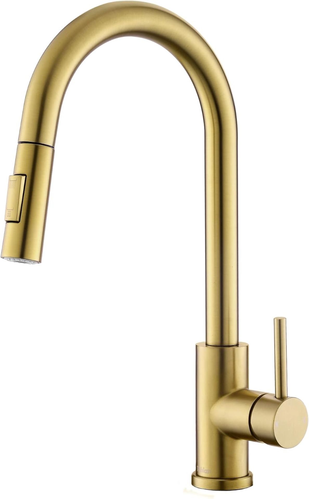 RRP £65.99 Tohlar Gold Kitchen Tap with Pull Down Sprayer, Modern Stainless Steel Single Handle Pull