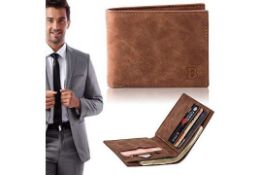RRP £100 Set of 20 x Baborry Fashion Mini Men's Luxury Business Wallets Card Holder Slim Designer PU