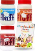 RRP £30 Set of 2 x Marshmallow Fluff Original, Caramel and Strawberry Mix Flavour- Marshmallow