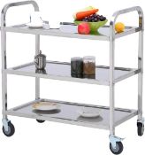RRP £99 Nisorpa Large Stainless Steel Utility Cart 3 Tier Kitchen Rolling Carts Restaurants