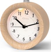 RRP £180, Set of 12 x No Ticking Bedside Clock with Snooze and Night Light Function, Analogue