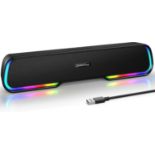 RRP £20.99 mdwimd PC Bluetooth Speakers, Gaming RGB Speakers for Desktop, Gaming Soundbar with USB