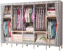 RRP £79.99 Hilier Extra Large Heavy Duty Wooden Wardrobe with Clothes Rail