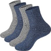 Set of 4 x 2-Pairs SATINIOR Men's Thermal Socks Mens Warm Wool Socks Thick Wool Socks