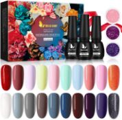 MILD EAST Gel Nail Polish Set - 20+3 Colors Sweet Candy Colorful Soak Off UV/LED Gel Nail Kit