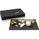 RRP £29.99 Amazy Slate Plates (Set of 6) natural slate placemats with soft padded feet for your