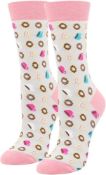 RRP £50, Set of 10 x Women's Colourful Funny Socks, Crazy Novelty Funky Socks for Women,Fancy Casual