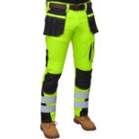 RRP £360, Lot of 12 x HASHOOB Mens Hi Viz Work Trousers Work Joggers Army Trousers