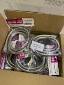 RRP £60 Set of 12 x Stainless Steel 1.2m Shower Hose