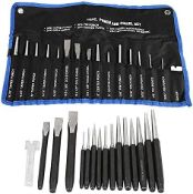 Mechanics Punch and Chisel Set, 16 Pieces Heavy Duty Anti-Rust Mechanics Punches and Chisel Set