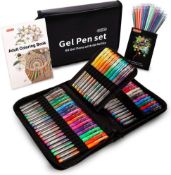 RRP £26.99 Shuttle Art Gel Pens, 120 Pack Gel Pen Set 60 Coloured Gel Pen with 60 Refills for