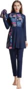 RRP £35.99 Women 3 Pieces Burkini Modest Swimwear Full Cover Rash Guard Long Sleeve Swim Top with