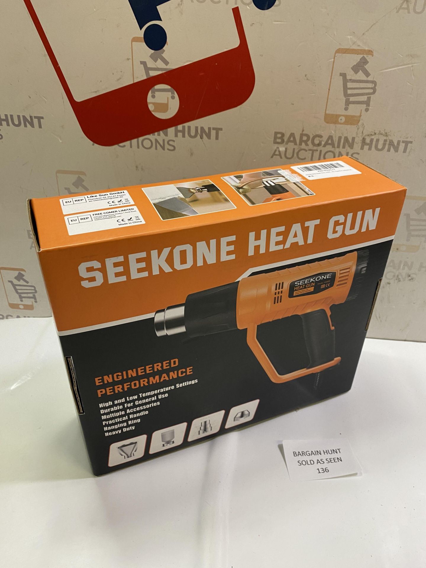 Heat Gun, SEEKONE 2000W Professional Heavy Duty Hot Air Gun Kit 400? & 600? Dual-Temperature - Image 2 of 2