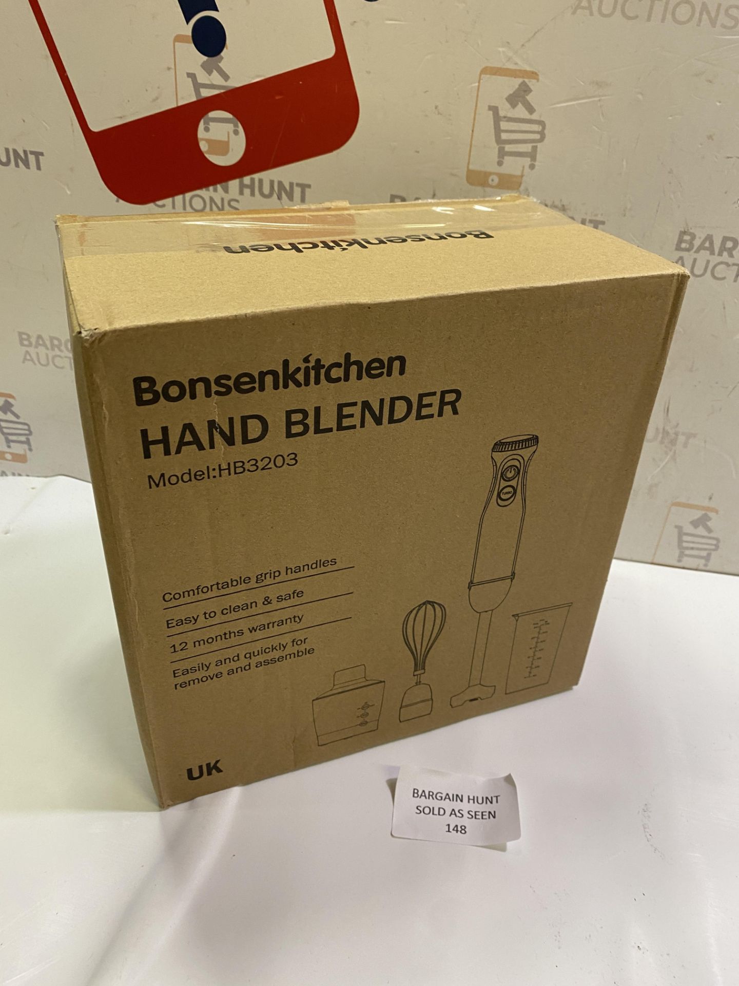 RRP £29.99 Bonsenkitchen Stainless Steel Hand Blender, 4-in-1 Stick Blender 1000W, 20 Speed - Image 2 of 2